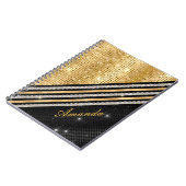Carnet Style Crystal Gold et noir Personnalisé (Côté gauche)