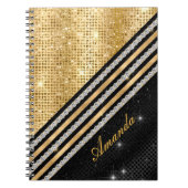 Carnet Style Crystal Gold et noir Personnalisé (Devant)