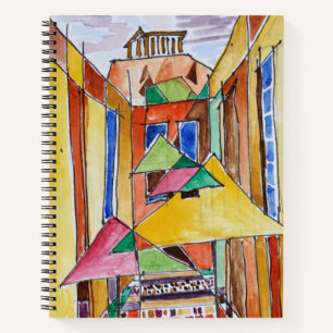 Carnet Style cubiste aquarelle Plaka Athènes, Grèce