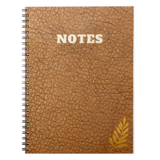 Carnet style cuir marron caki (Devant)