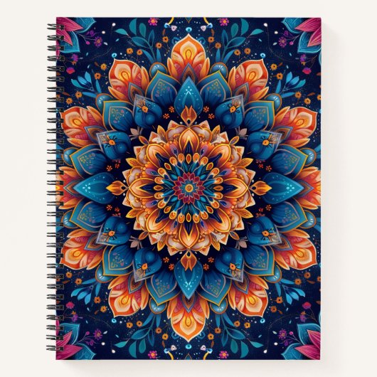 Carnet Style d'art numérique de fleur de mandala-23907 (Devant)