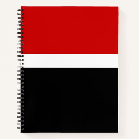 Carnet Style de bloc de couleur noir rouge (Devant)