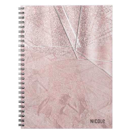 Carnet Style de design de verre en cristal rose Shimmer (Devant)