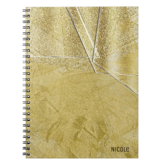 Carnet Style de design de verre en cristal Shimmer or (Devant)