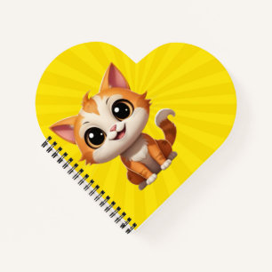 Carnet Style de dessin animé de chat orange mignon - 8973