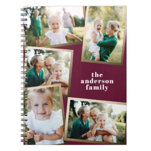 Carnet Style de la famille multi-photo dorée moderne