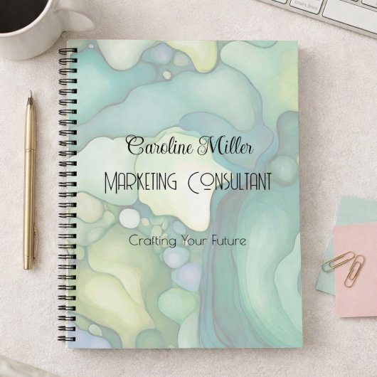 Carnet Style de nom professionnel abstrait vert