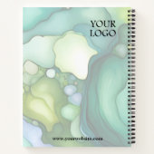 Carnet Style de nom professionnel abstrait vert (Dos)