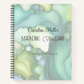 Carnet Style de nom professionnel abstrait vert (Devant)