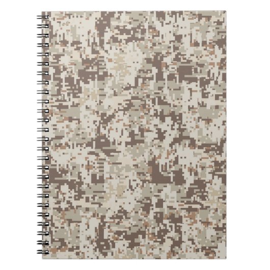 Carnet Style Désert Camouflage Numérique Décor Beige (Devant)