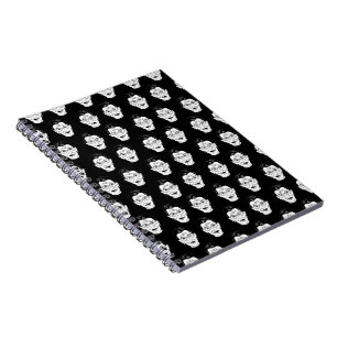 Carnet Style d'icône féministe motif de portrait en noir 