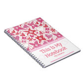 Carnet Style Différent De Fleur & Coeurs Motif (Côté Droit)