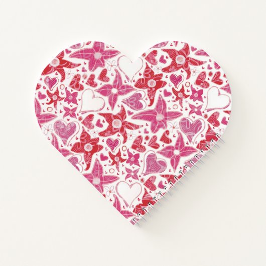 Carnet Style Différent De Fleur & Coeurs Motif (Dos)