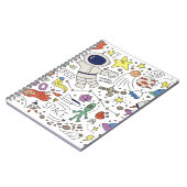 Carnet Style Doodle, illustration du thème spatial. (Côté gauche)