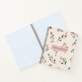Carnet Style Fleur rose douce personnalisée (Intérieur)