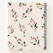 Carnet Style Fleur rose douce personnalisée (Dos)