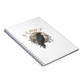 Carnet Style graphique drôle de corbeau disant F Caw F (Côté Droit)
