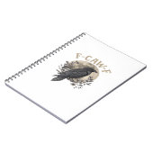 Carnet Style graphique drôle de corbeau disant F Caw F (Côté gauche)