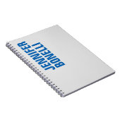 Carnet Style minimaliste personnalisé Gras Texte bleu (Côté Droit)