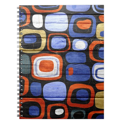Carnet Style moderne Abstrait Pastel Bois (Devant)