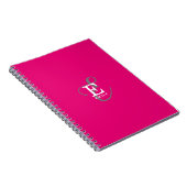 Carnet Style moderne de typographie Monogramme rose chaud (Côté Droit)