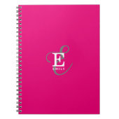 Carnet Style moderne de typographie Monogramme rose chaud (Devant)