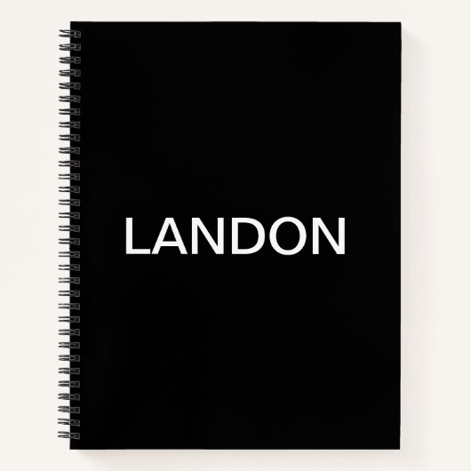 Carnet Style moderne Gras Noir Blanc (Devant)