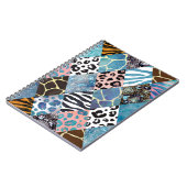 Carnet Style Patchwork, motif de collage aquarelle. (Côté gauche)