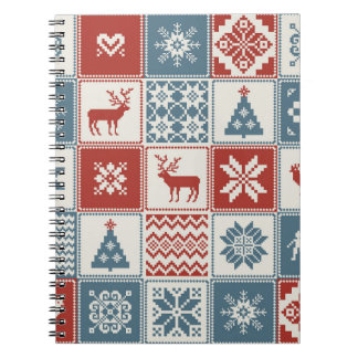 Carnet Style Patchwork : Motif ornemental de Noël