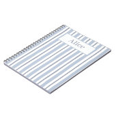 Carnet style rayures bleu clair pastel (Côté gauche)