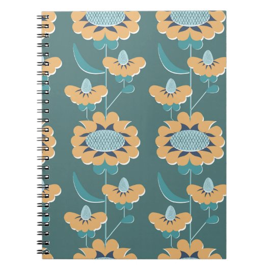 Carnet style rétro abstrait fleuri sans couture motif. éc (Devant)