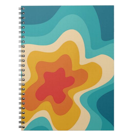 Carnet Style rétro coloré design tourbillon (Devant)