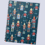 Carnet Style rétro Robots Vintages des années 1950<br><div class="desc">Des robots de style 1950 rétro à l'aspect agréable et serviable. Grand-père les a probablement fait dans son hangar. Intelligence artificielle,  mais pas d'une manière effrayante.</div>