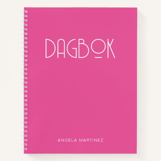 Carnet Style rétro rose et blanc Dagbok (Devant)
