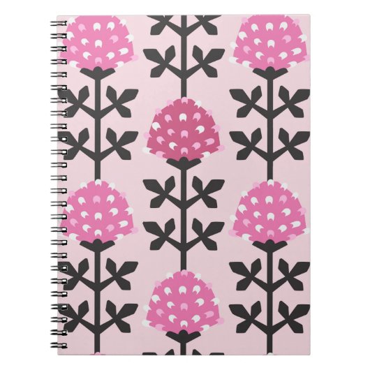Carnet Style scandinave trèfle floral vintage transparent (Devant)