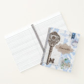 Carnet Style Scrapbooking vintage Spirale Bleue Douce (Intérieur)