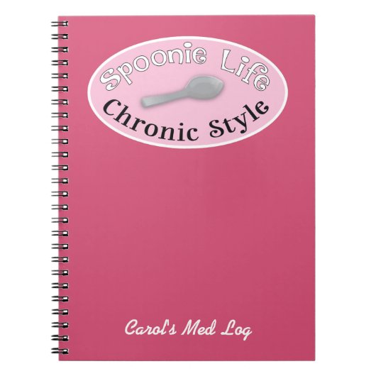 Carnet Style Spoonie - Rose (Devant)