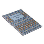 Carnet Style Sud-Ouest bleu Brown géométrique Personnalis (Côté Droit)