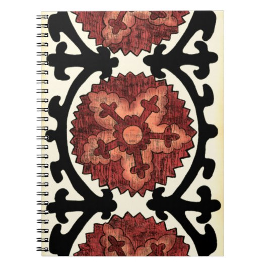 Carnet Style Suzani Motif Floral Décoratif (Devant)