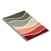 Carnet Style vert et rouge rétro vagues design (Côté Droit)