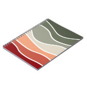 Carnet Style vert et rouge rétro vagues design (Côté gauche)