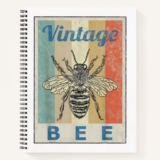 Carnet Style vintage Abee Queen Honey apiculteur apekeepe (Devant)