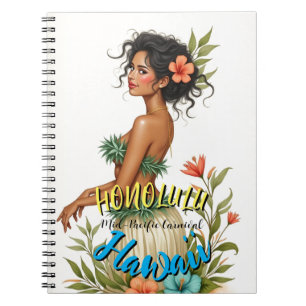 Carnet Style vintage Hawaiian Travel Honolulu Hula Girl