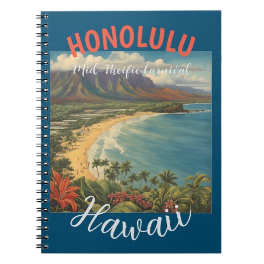 Carnet Style vintage Hawaiian Travel Honolulu Mid-Pacific (Devant)