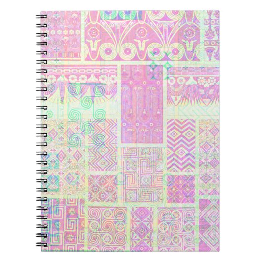 Carnet Style vintage Pink Crazy Quilt Motif Spiral (Devant)