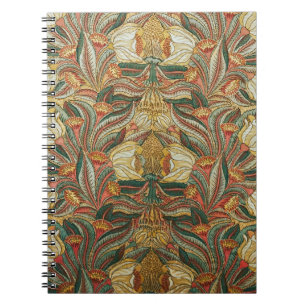 Carnet Style William Morris Rose Vert Botanique