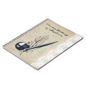 Carnet Stylet noir vintage et stylet noir (Côté gauche)