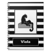 Carnet Stylish Black Panther Cat White (Devant)