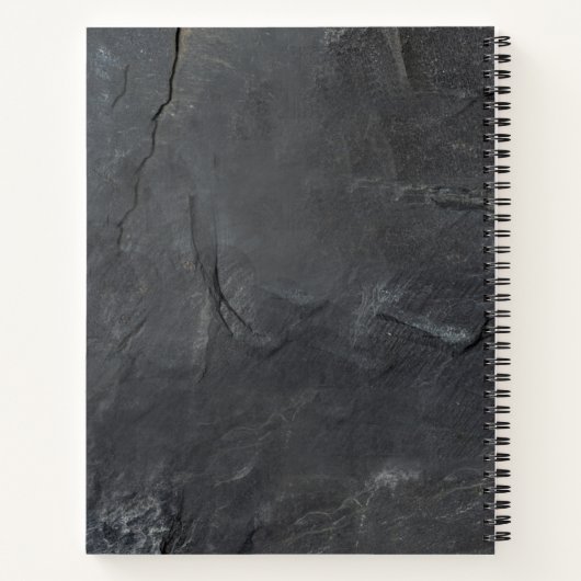 Carnet Stylish Charcoal Gris Stone Script Monogramme Rece (Dos)