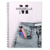 Carnet Stylish denim jeans retro beach (Devant)